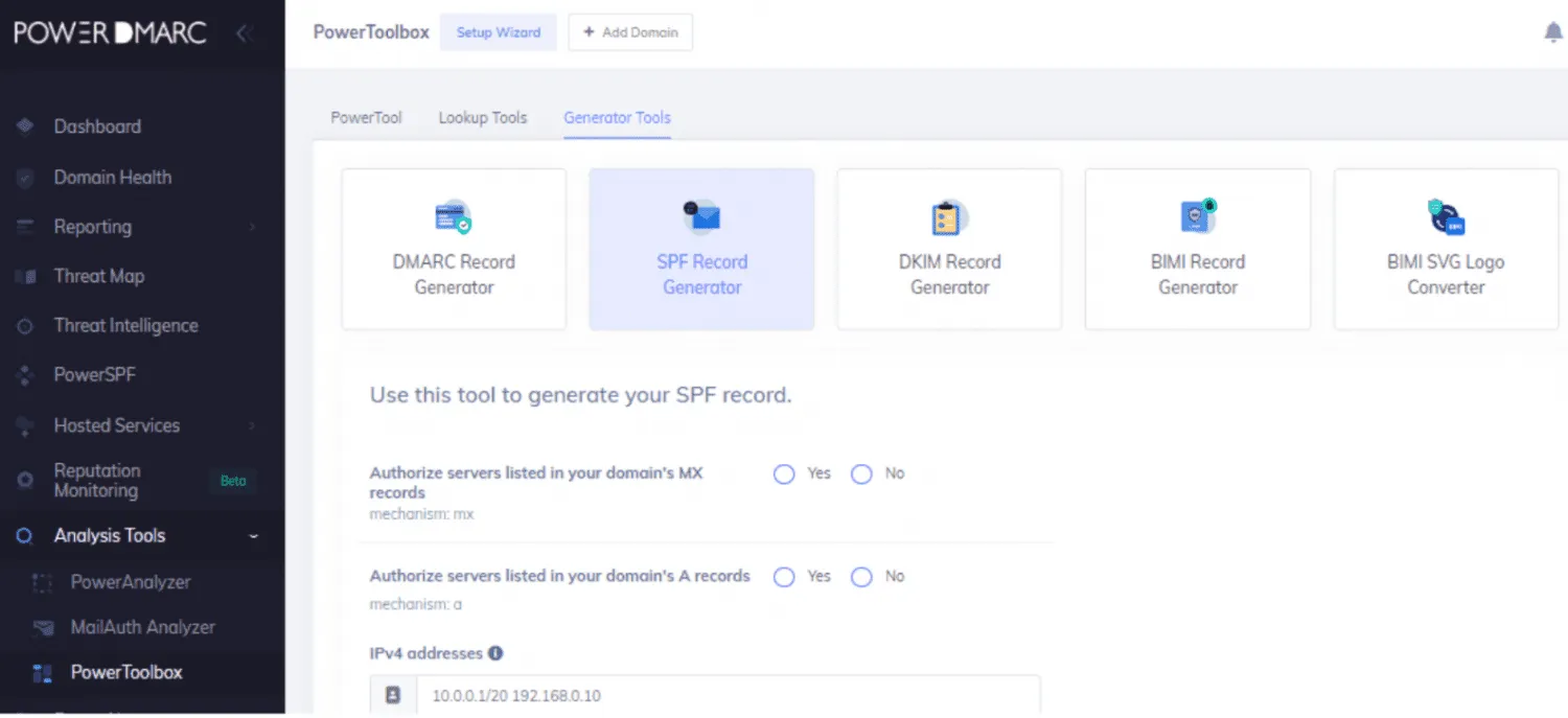 PowerDMARCでSpopifyのSPFレコード作成