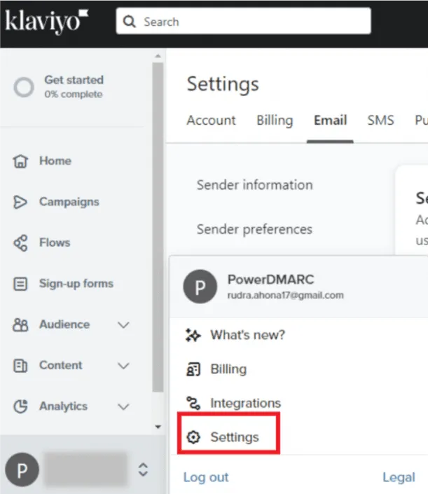 Settingsに進む