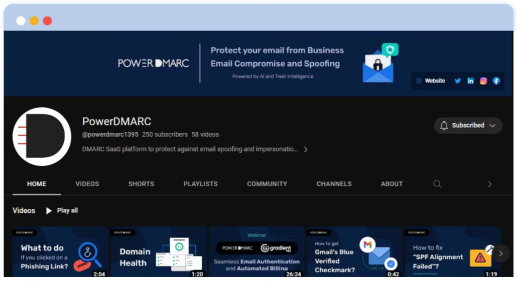 PowerDMARC YouTubeチャンネル