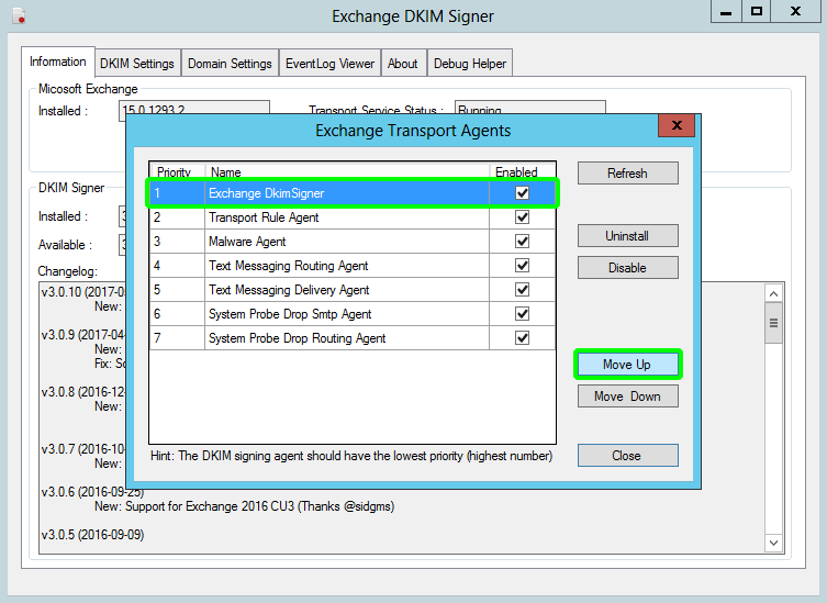 dkim-exchange configure