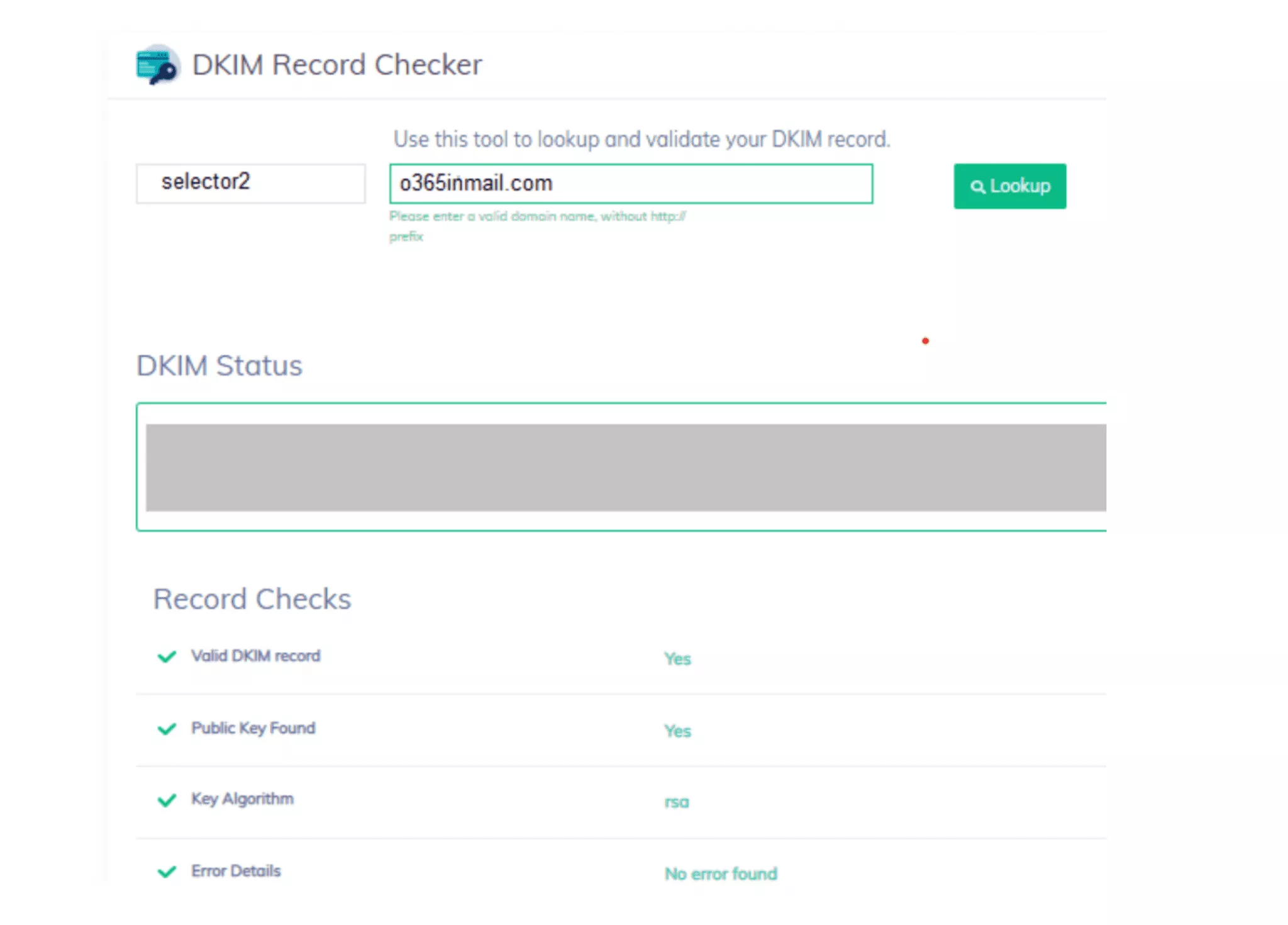 DKIMのselector2は正常に機能している